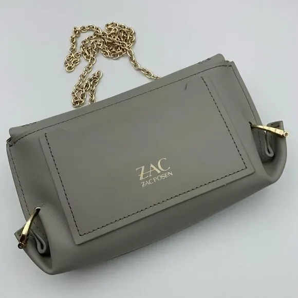 ZAC ZAC Posen Eartha Folded Gusset Chain Crossbody Bag in Gray - Picture 10 of 12